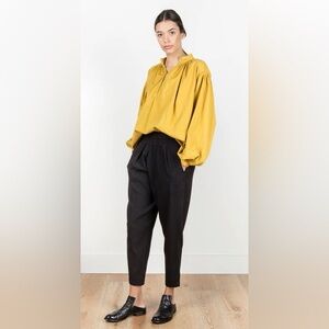 Black Crane Balloon Sleeve Blouse - Size S